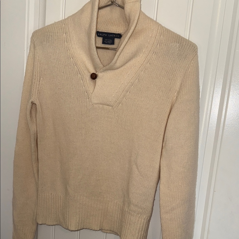 Ralph Lauren Beige Cowl Neck cashmere women’s Sweater - Picture 6 of 16